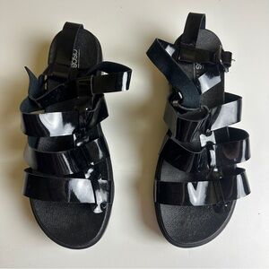 ASOS Shiny Black Strappy Sandals